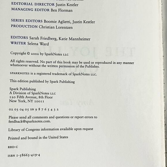 The Joy Luck Club - Spark notes Study Guide Book - Picture 5 of 6